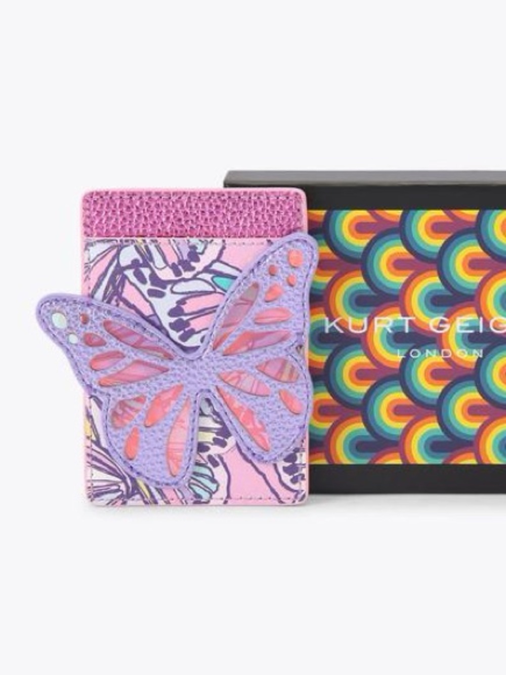 Kurt Geiger London NWT CC Holder Butterfly Cardholder in Pink & Purple - Picture 4 of 5